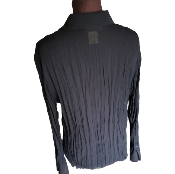 NOTATIONS Crinkled translucent fabric blouse - L - Picture 3 of 11